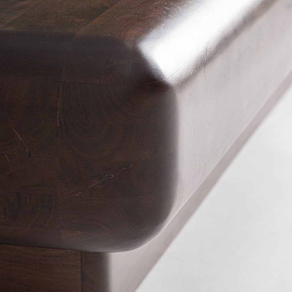 OBEJO - Mesa de centro de madera de acacia marrón 160 cm – diseño contemporáneo