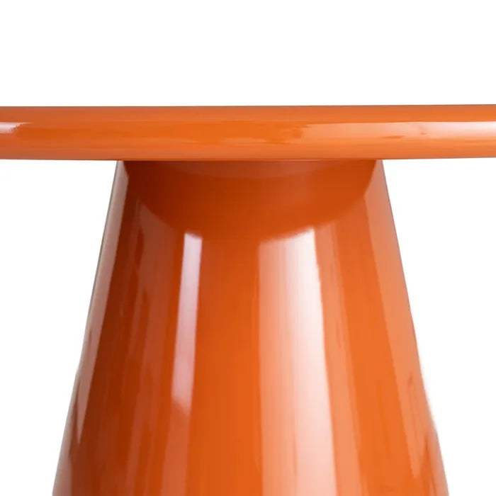 ARAS - Mesa de comedor brillante naranja 120 x 120 x 75 cm