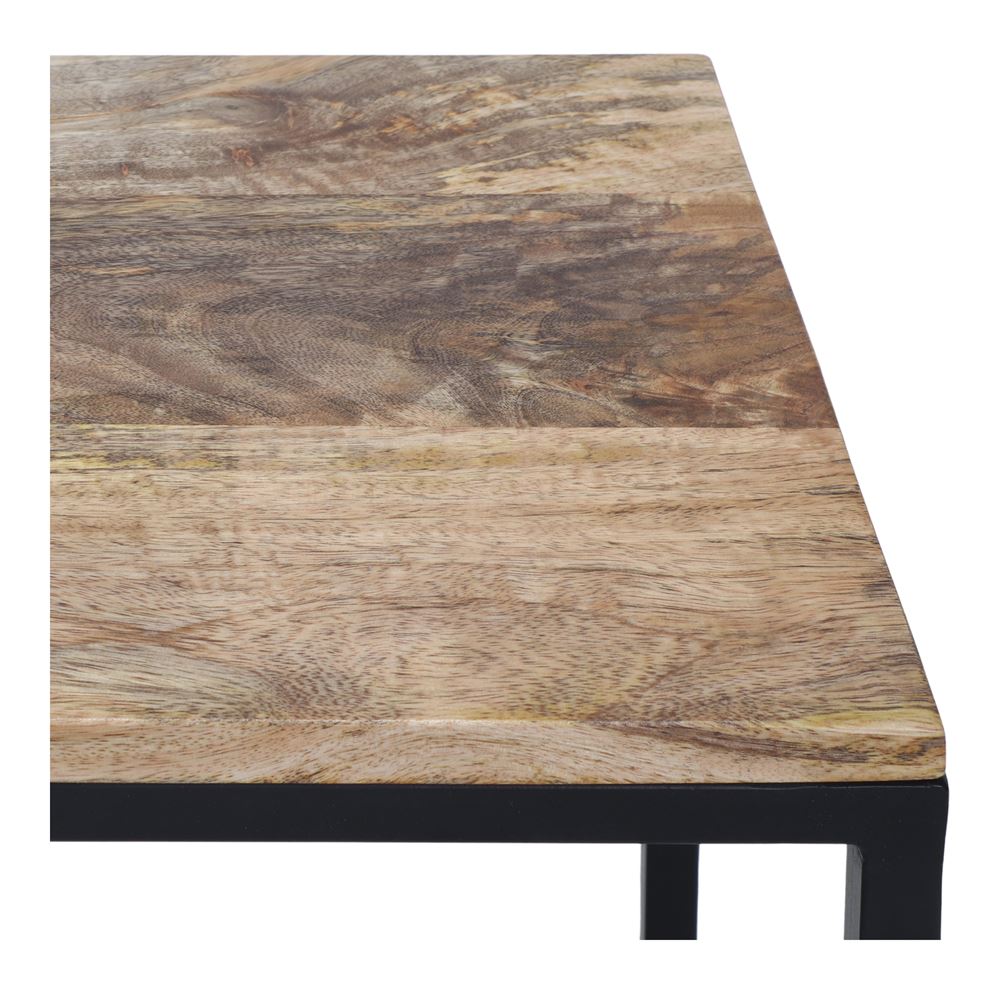 GERAS - Console en bois massif et acier noir 120 cm