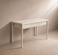 MONDA - Bureau design en bois de manguier blanc 120 × 60 cm