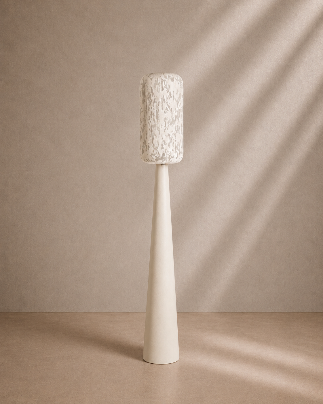 DAROCA - Lampadaire en métal beige 150 cm