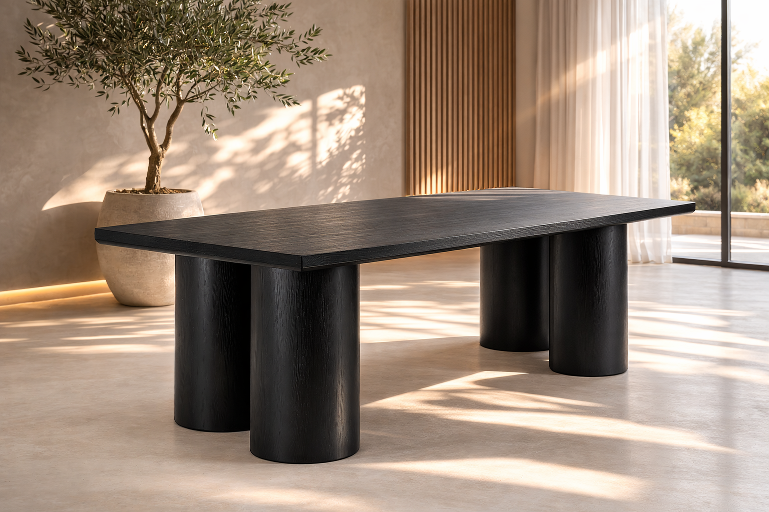 MADA - Mesa moderna de madera de roble negro