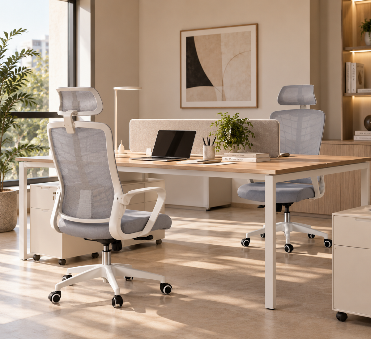 CARDIEL - Fauteuil de bureau ergonomique avec dossier haut et appui-tête réglable