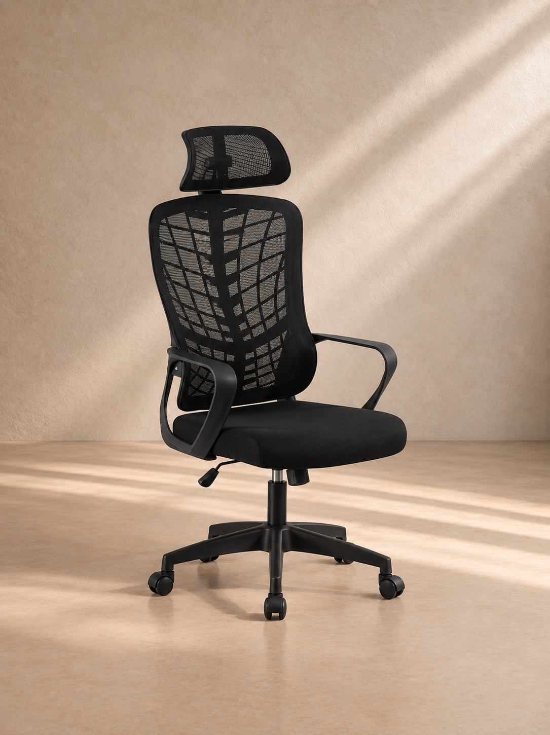 TABARA - Sillón de oficina ergonómico de malla negra