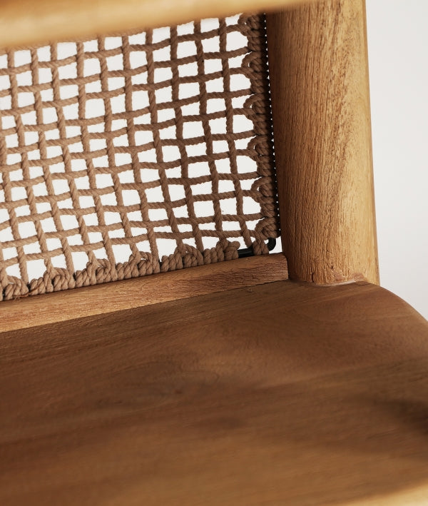 TAPIA - Bibliothèque en bois de manguier et cannage 100 x 35 x 180 cm