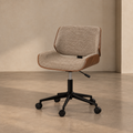 ALTEA - Silla de oficina con ruedas beige y madera 54 × 61 × 88 cm