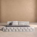 MURILLO - Cama capitoné beige 225 x 245 cm