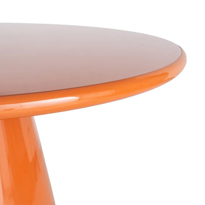 ARAS - Mesa de comedor brillante naranja 120 x 120 x 75 cm