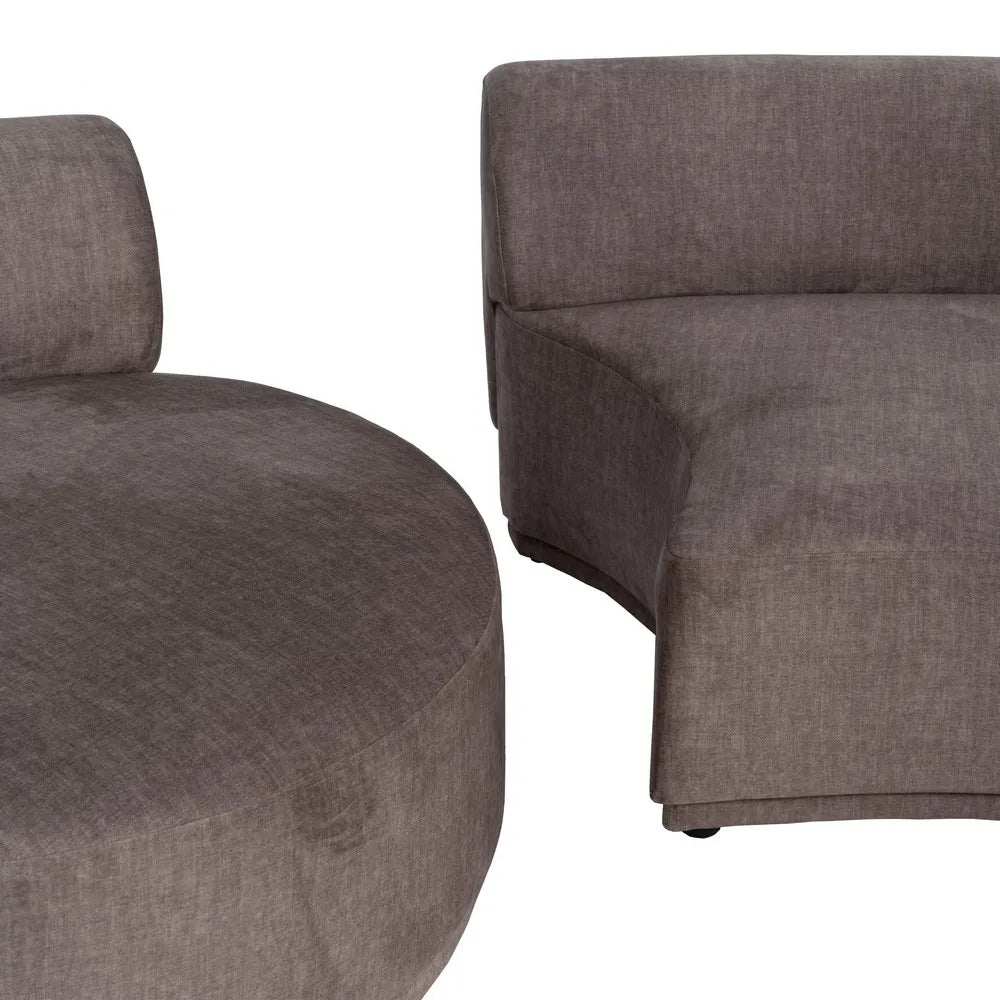 LUINA - Sofá curvo de 3 piezas gris 405 cm – Diseño contemporáneo