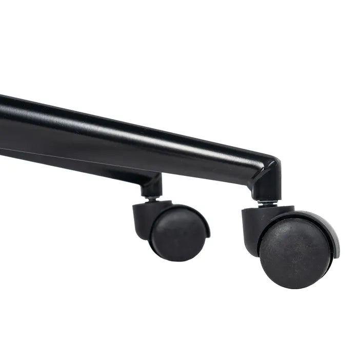 L'ESCALA - Silla de oficina con ruedas en piel sintética color camel y metal 56 × 56 × 92 cm