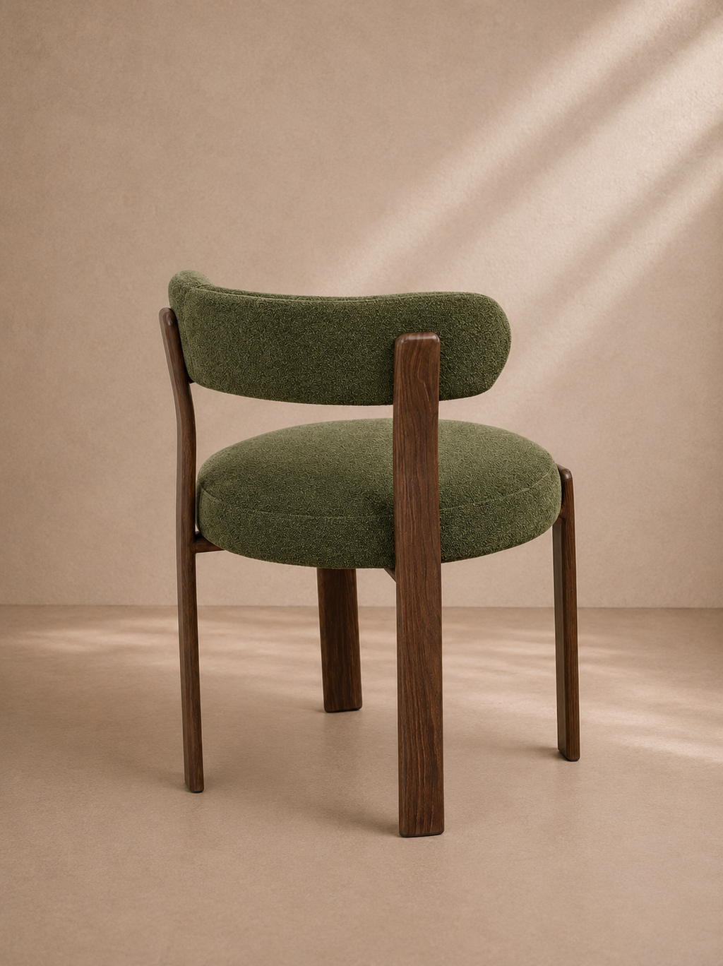 LIVO - Silla de diseño verde con tejido efecto madera