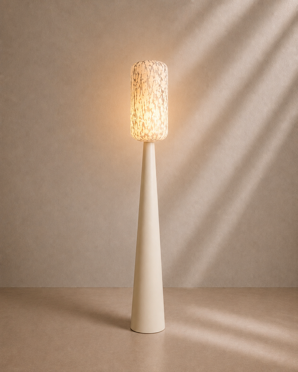 DAROCA - Lampadaire en métal beige 150 cm