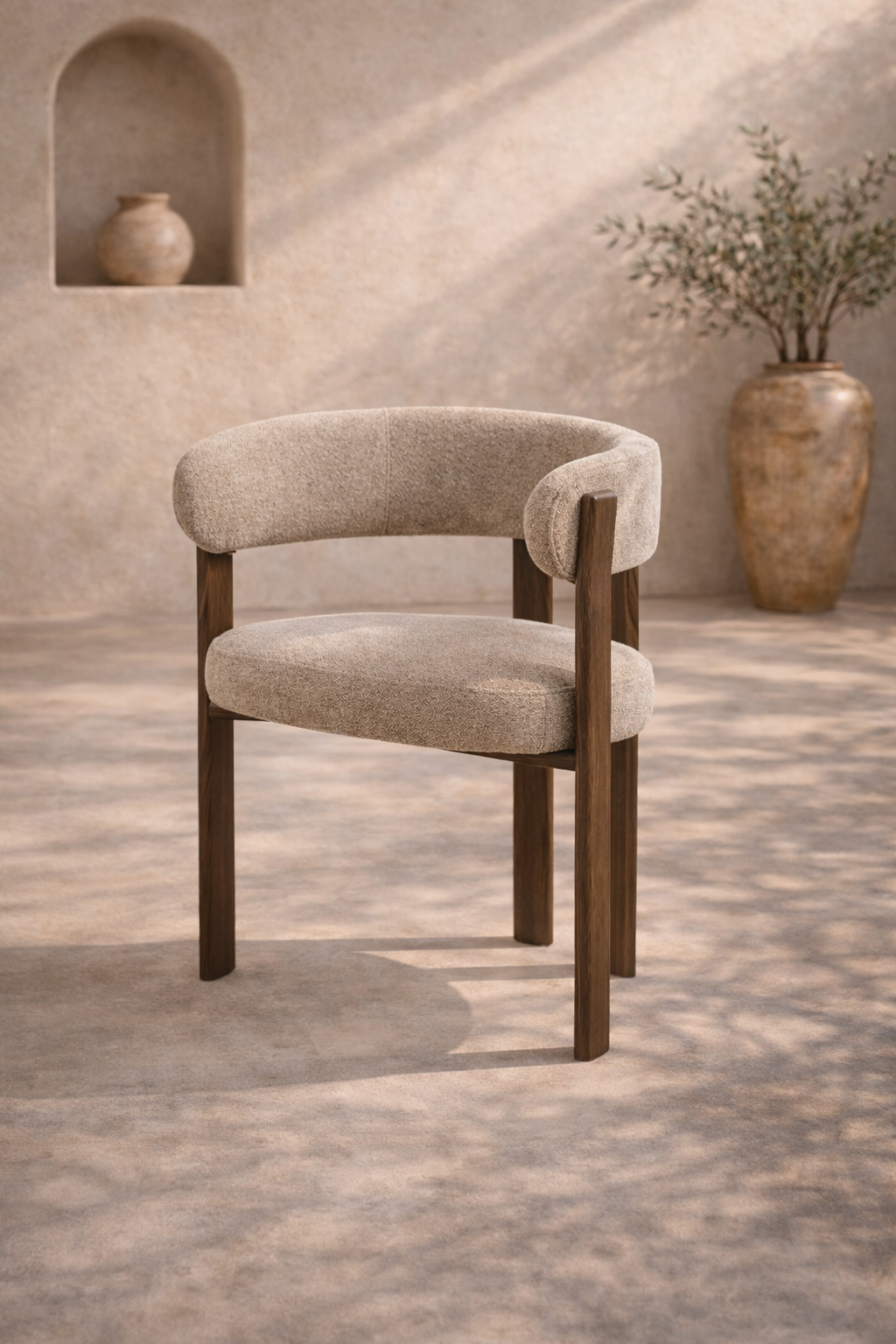 LEVA - Silla tapizada beige