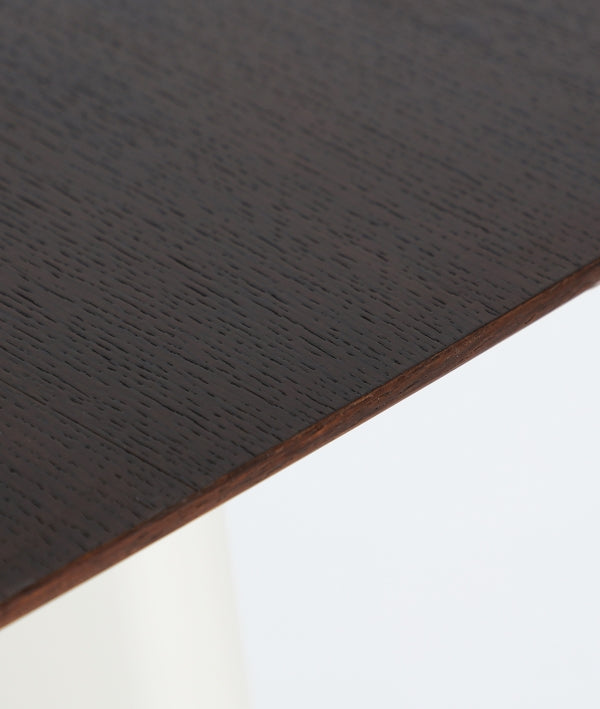 SOMAEN - Table à manger design en bois marron et pieds crème 215 cm