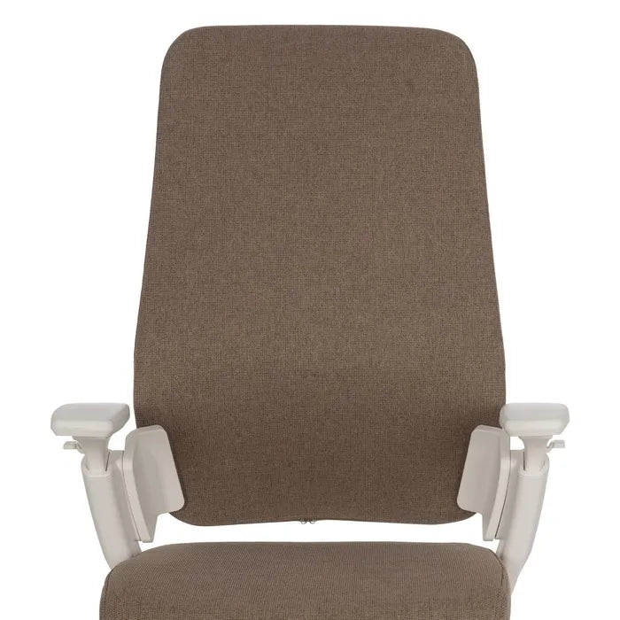 COLLIOURE - Silla de oficina con ruedas, tela color topo y metal, 67,5 × 62 × 114,5 cm