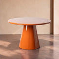 ARAS - Mesa de comedor brillante naranja 120 x 120 x 75 cm