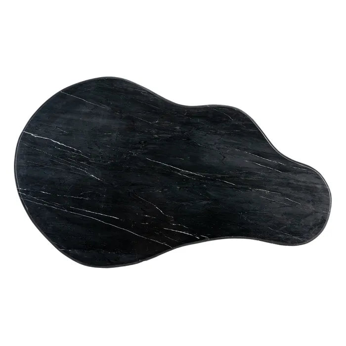 SERTA - Mesa de centro negro-marrón mármol/madera 135 x 80 x 37 cm