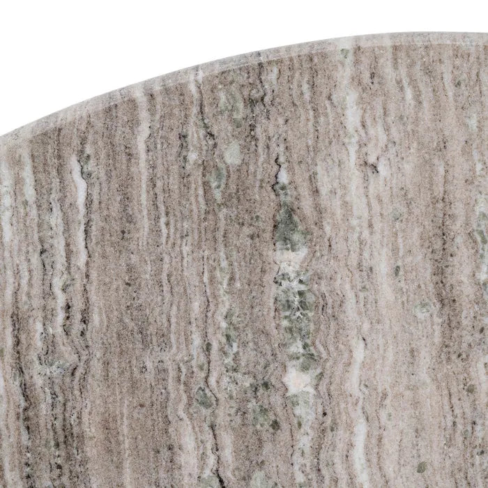 ANSO - Mesa de comedor de mármol y madera para salón 115 x 115 x 76 cm