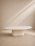 CUBELLS - Table basse organique effet ciment blanc crème