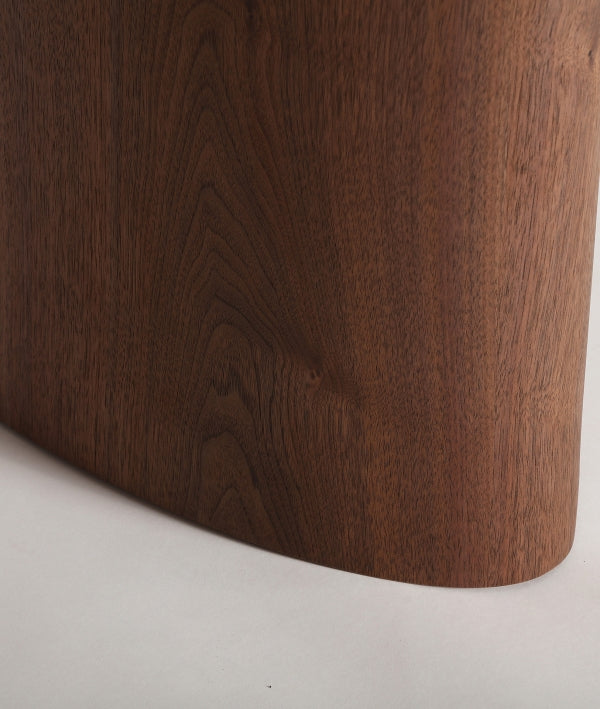 BARAS - Table à manger ovale en bois noyer – Élégance sculpturale pour 8 personnes