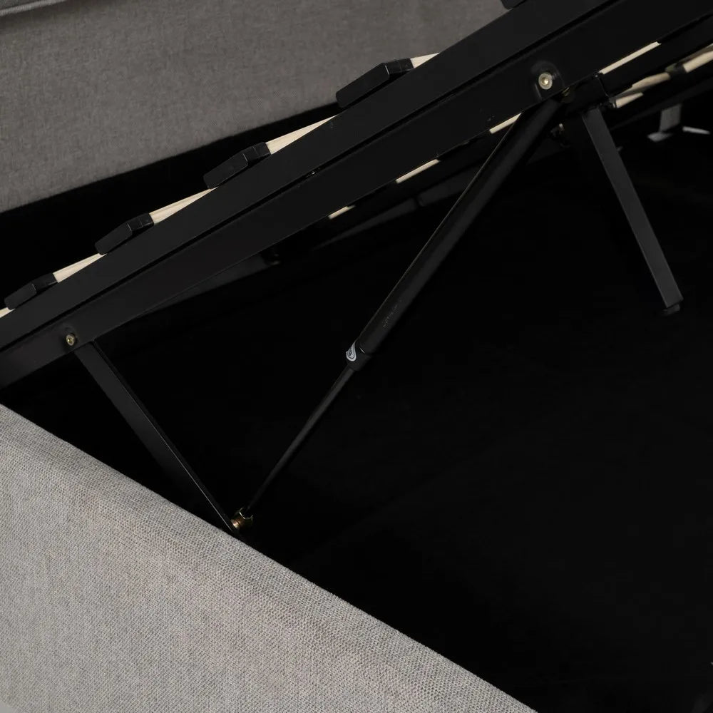BOLEA - Lit tapissé gris pour matelas 180 cm