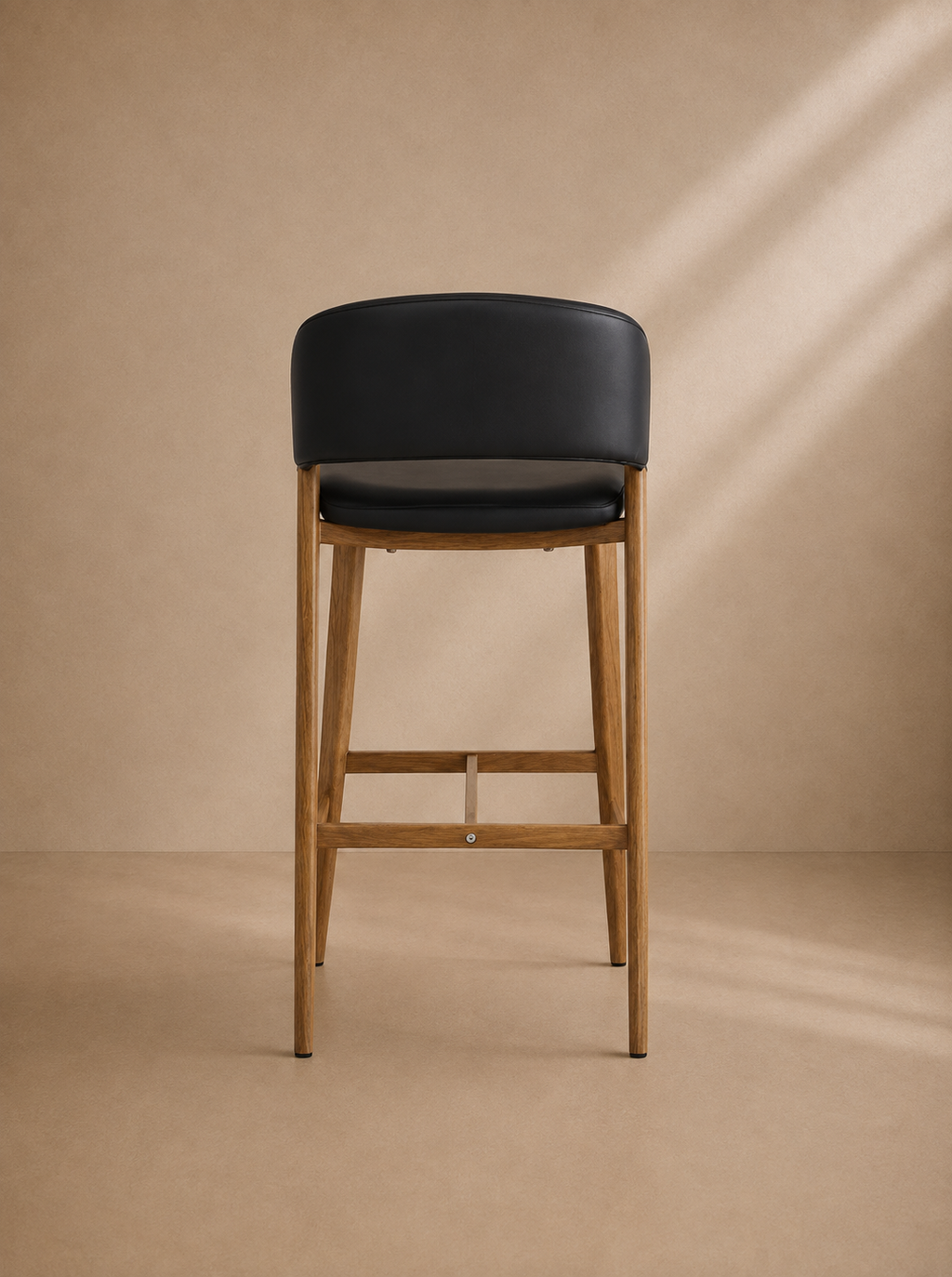 NERPIO - Tabouret de bar design en métal et similicuir noir