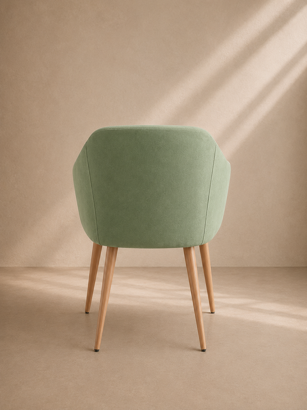 TUDELA - Fauteuil design en tissu effet lin vert clair – Élégance, confort et polyvalence
