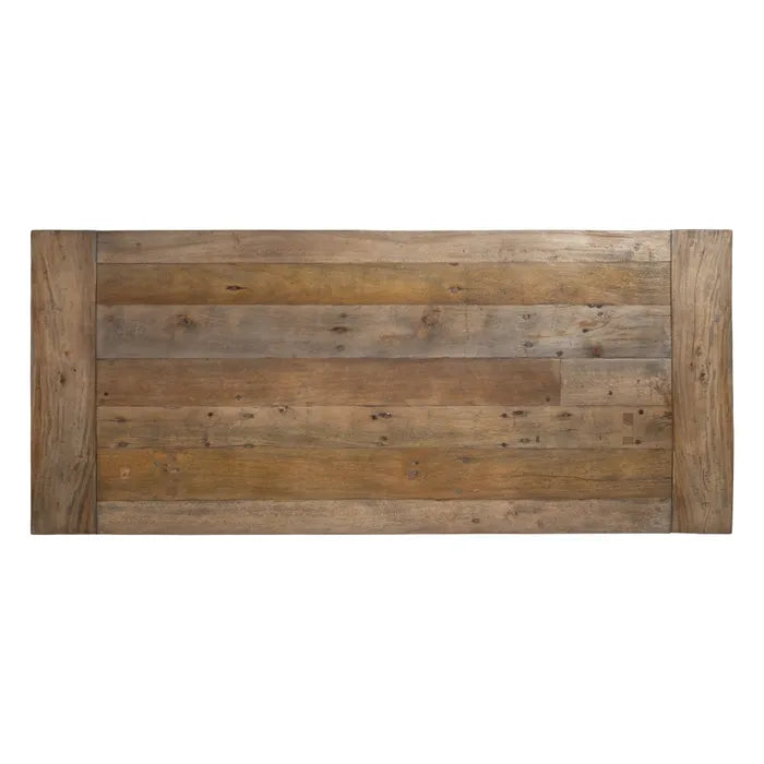 AUTOIRE - Mesa de comedor natural negro madera hierro 220 x 90 x 76 cm