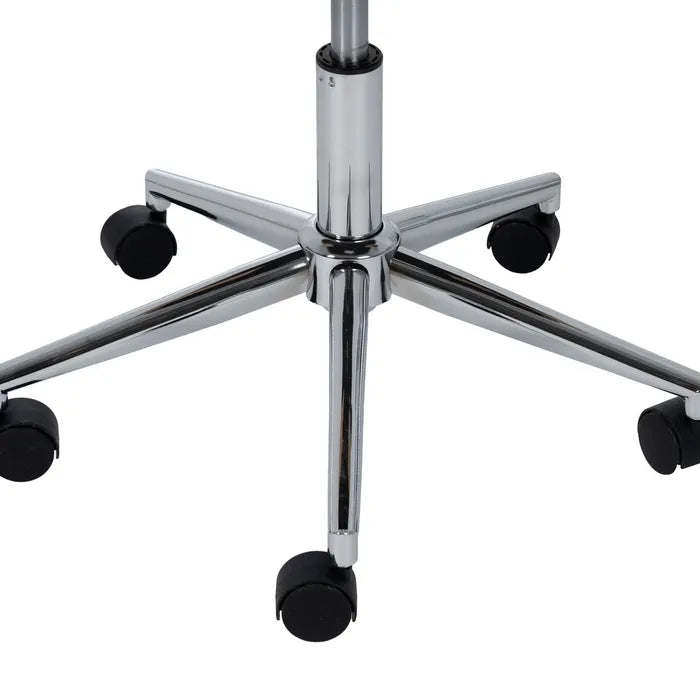 IRURA - Silla de oficina con ruedas en tela y madera color gris natural 60 × 60 × 89 cm