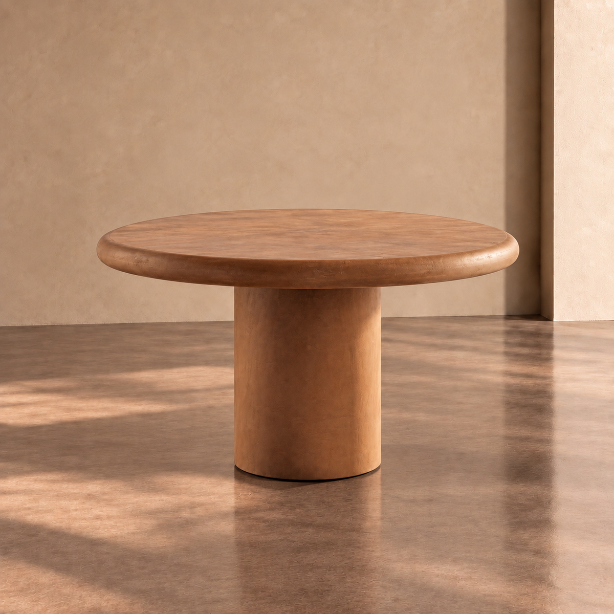 FANZARA - Mesa de comedor efecto cemento MDF 120 x 120 x 76 cm