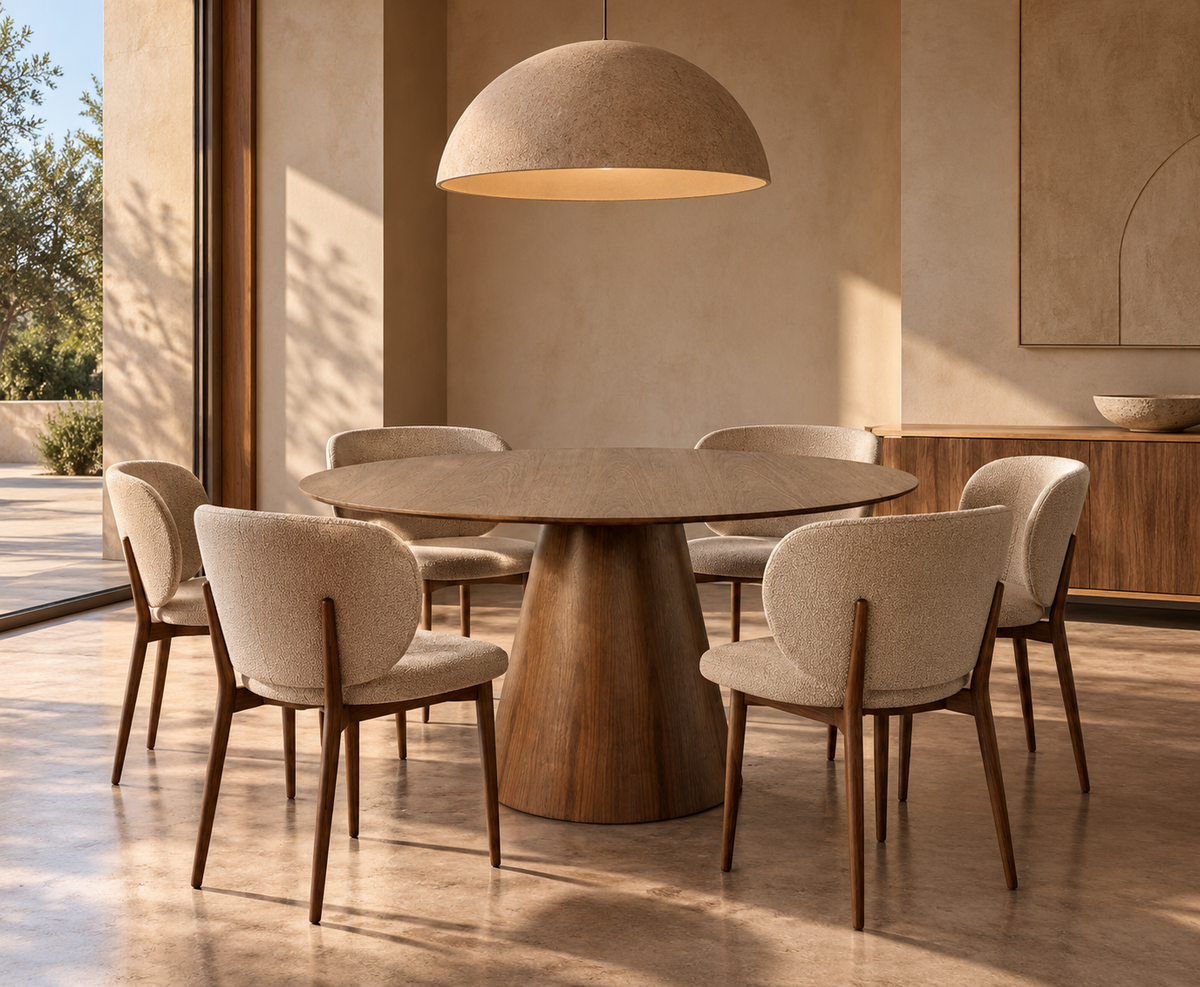 ARZUA - Mesa de comedor marrón MDF 120 x 120 x 75 cm