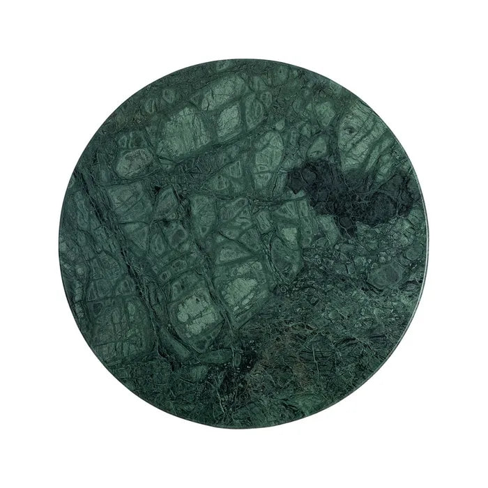 FALCES - Mesa de comedor natural verde madera mármol 115 x 115 x 76 cm