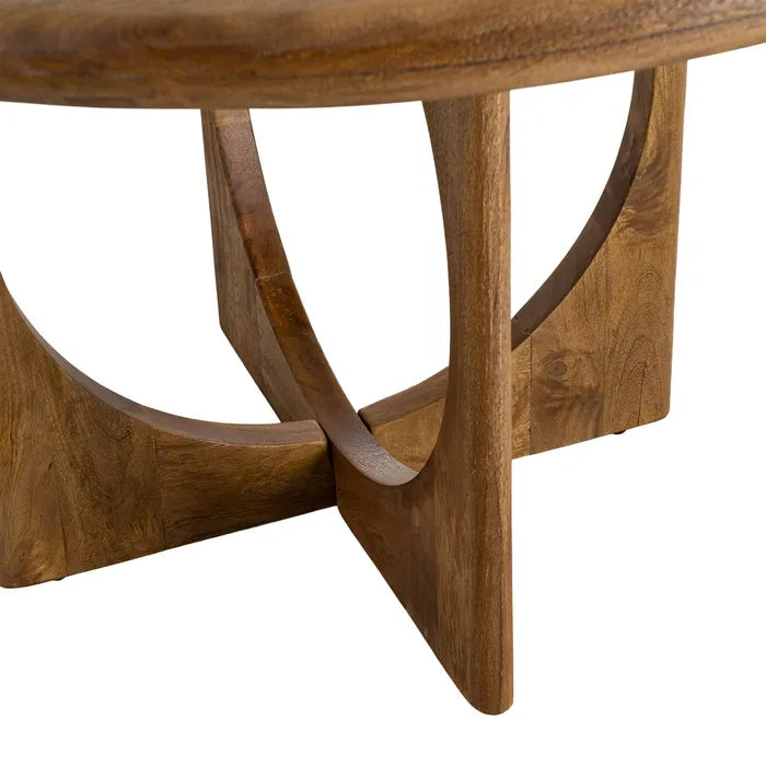 VIEGO - Table à manger miel bois de manguier 125 x 125 x 76 cm
