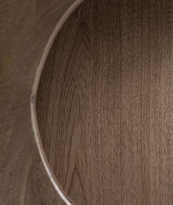 SECEDA - Estantería de madera de mango marrón con diseño orgánico 90 cm