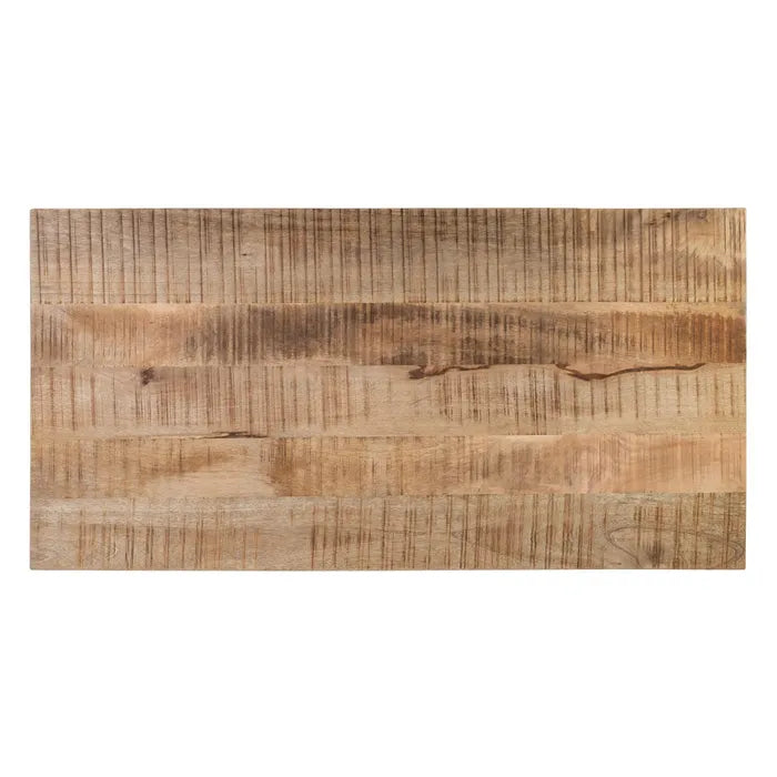 DEIA - Mesa de comedor natural negro madera hierro 160 x 80 x 76 cm