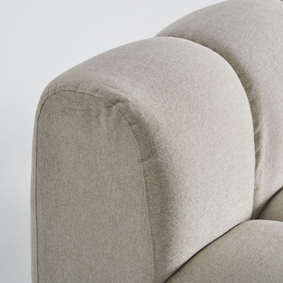 LAYOS - Module central de canapé modulable en tissu gris