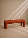 CORI - Banc d’entrée design en velours ambré 127 cm