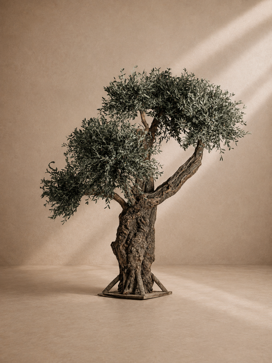 OLIVO XXL - Olivo artificial premium de madera, fibras naturales y plástico 320 cm