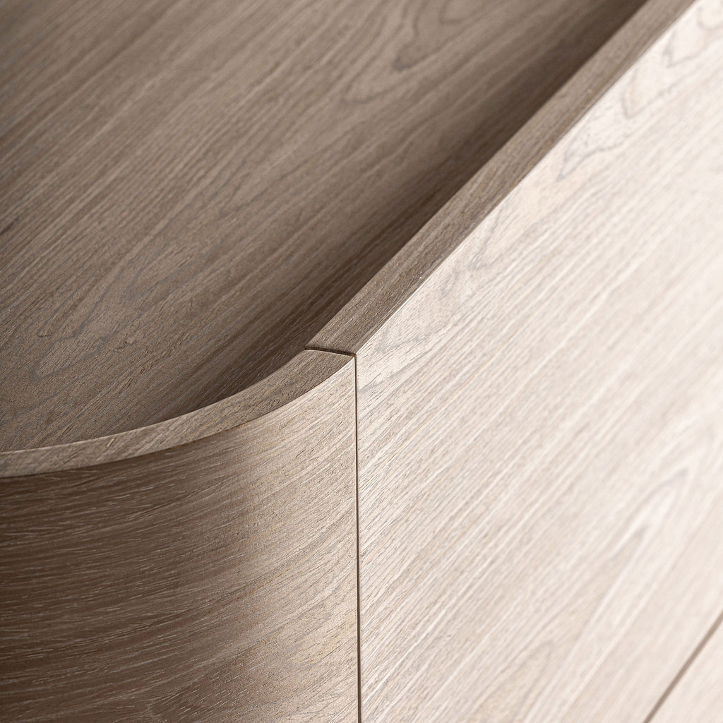 REUS - Buffet design en placage de chêne crème 220 cm
