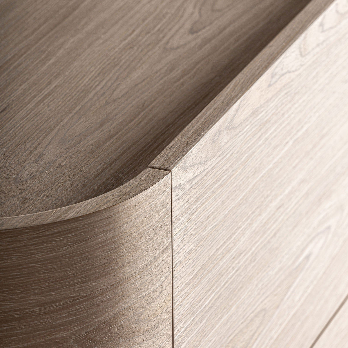 REUS - Buffet design en placage de chêne crème 220 cm