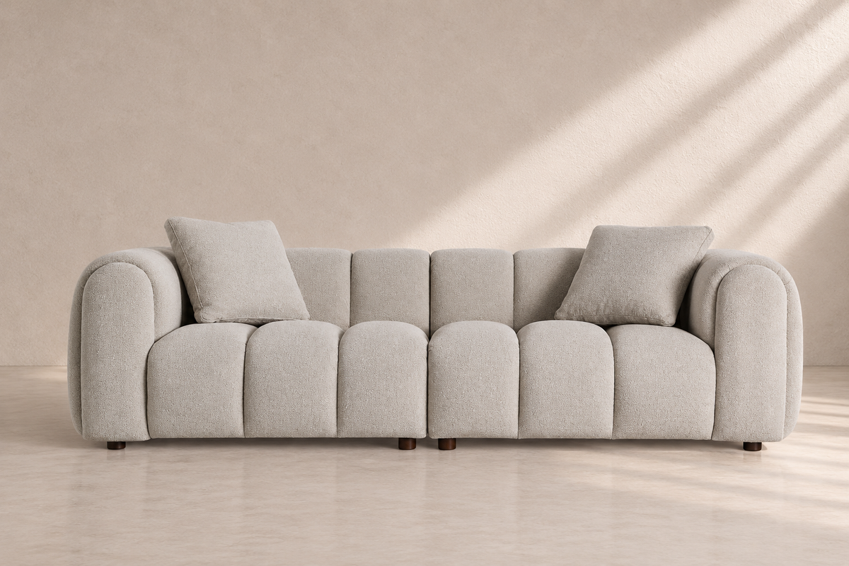 LAYOS - Module central de canapé modulable en tissu gris