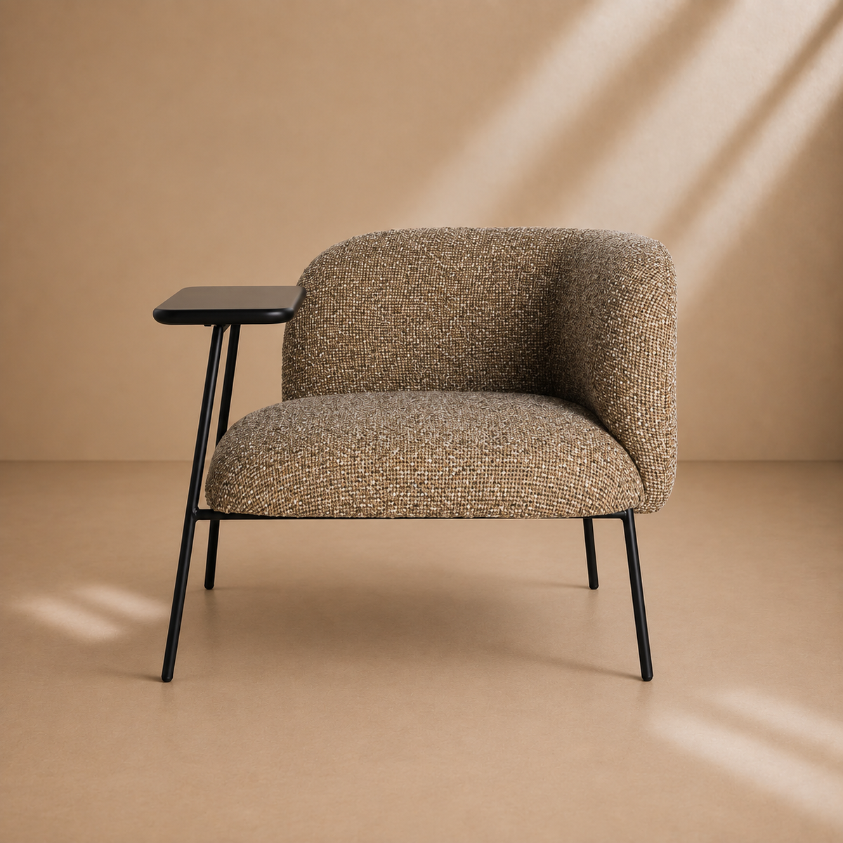 AZUER - Sillón lounge con mesa auxiliar integrada verde y negro – Diseño contemporáneo