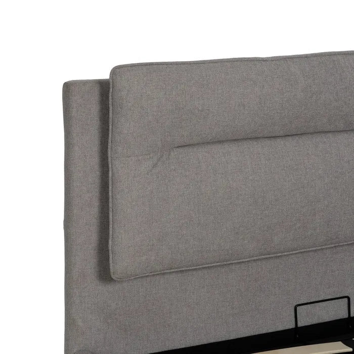 ALDEHUELA - Cama tapizada gris para colchón de 150 cm