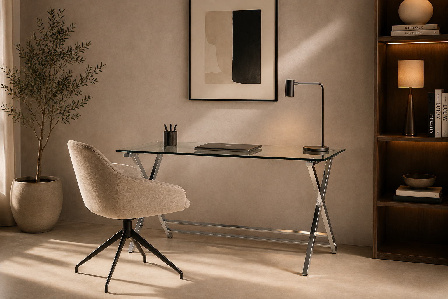 MARZA - Bureau en verre design – Élégance et légèreté au quotidien