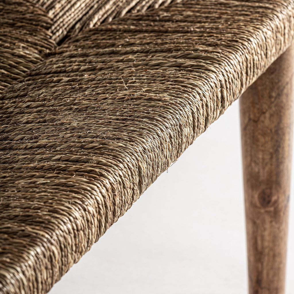 PRADES - Banco de madera de mango y fibra natural