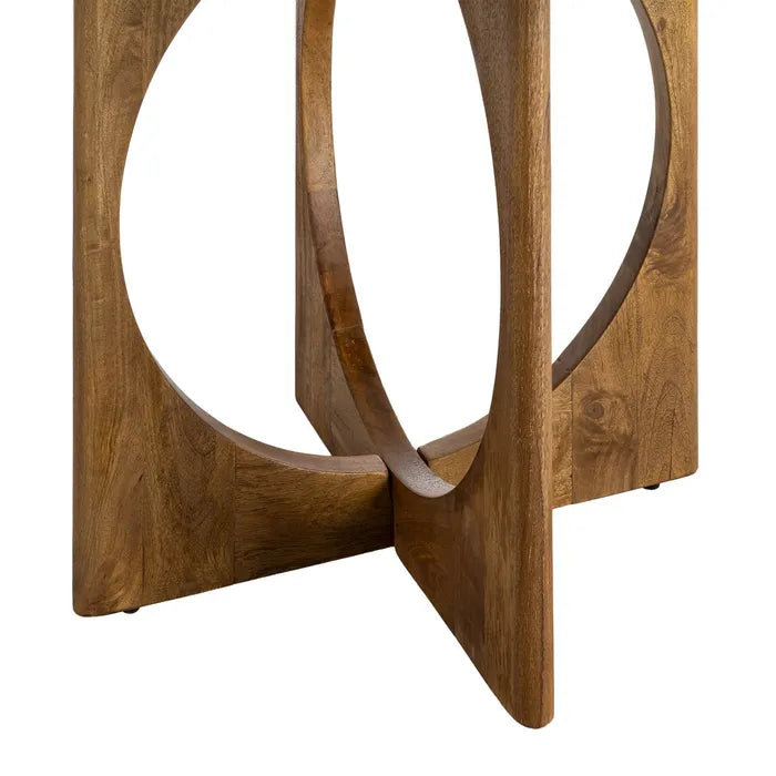 VIEGO - Table à manger miel bois de manguier 125 x 125 x 76 cm
