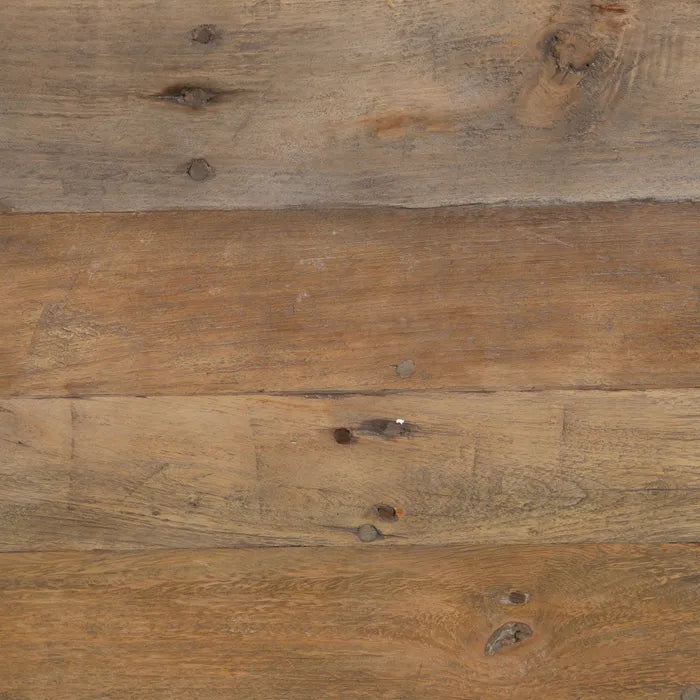AUTOIRE - Mesa de comedor natural negro madera hierro 220 x 90 x 76 cm