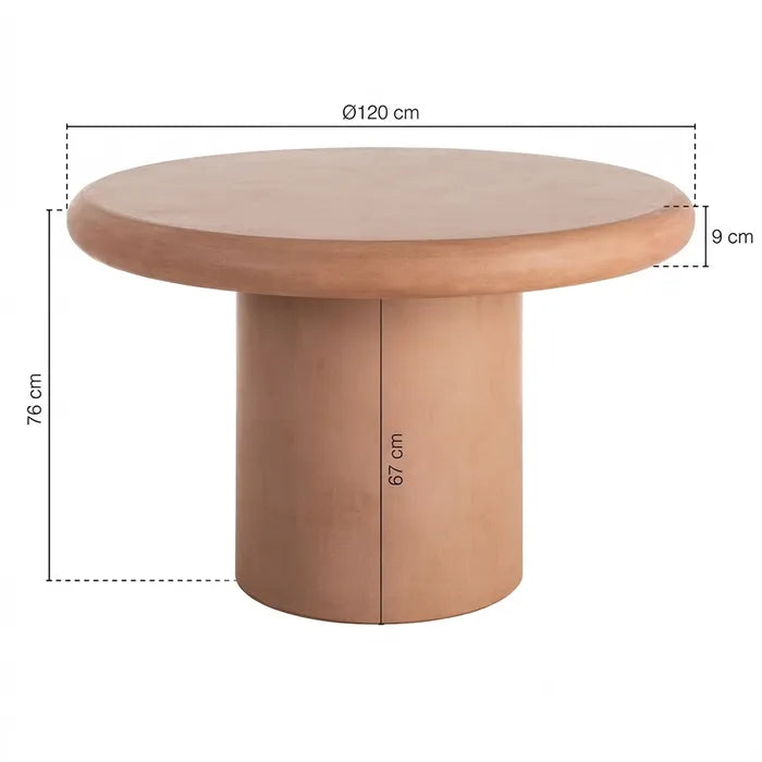 FANZARA - Mesa de comedor efecto cemento MDF 120 x 120 x 76 cm