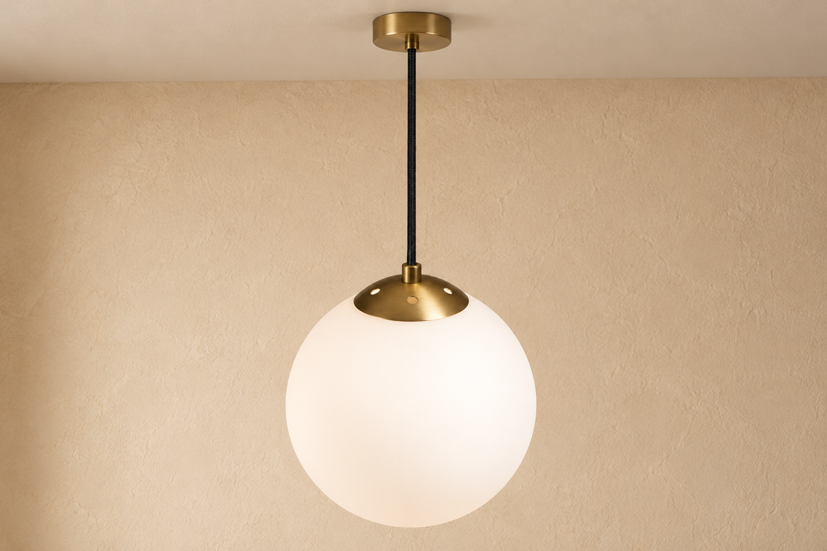 TARAY - Lampe de plafond en verre et laiton – Style vintage rétro