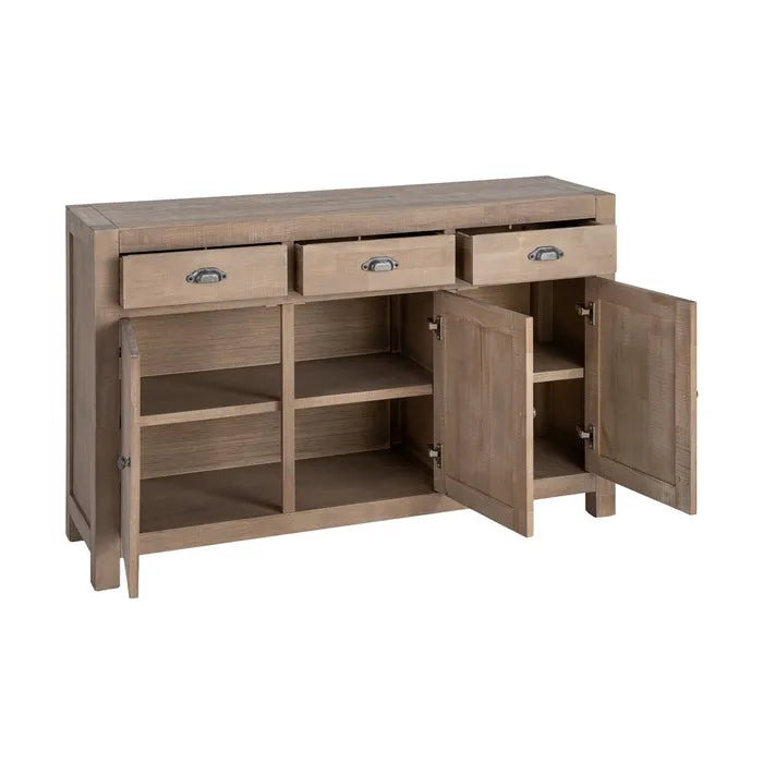 ELVA - Aparador de madera de pino natural 140 cm